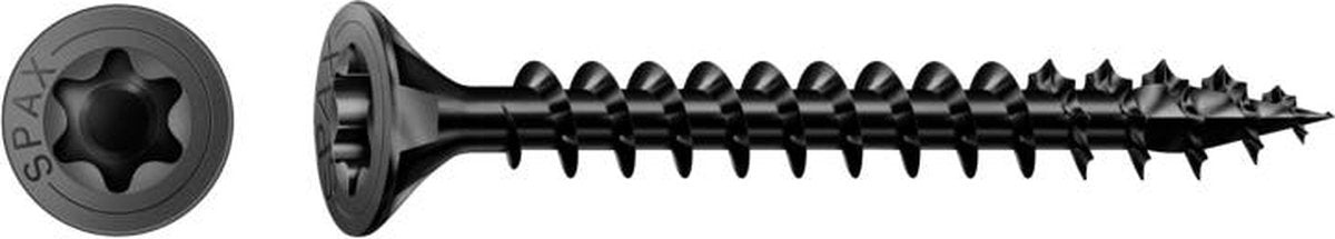 Spax t-star spånpladeskrue 4,0x60mm vk torx t20 sort