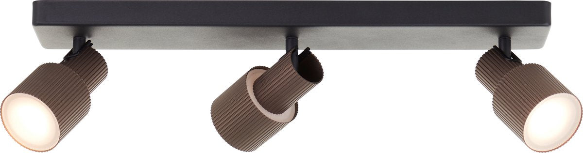 Brilliant cadiz - loftspot - gu10 3x5w - 3000k - sort kobber