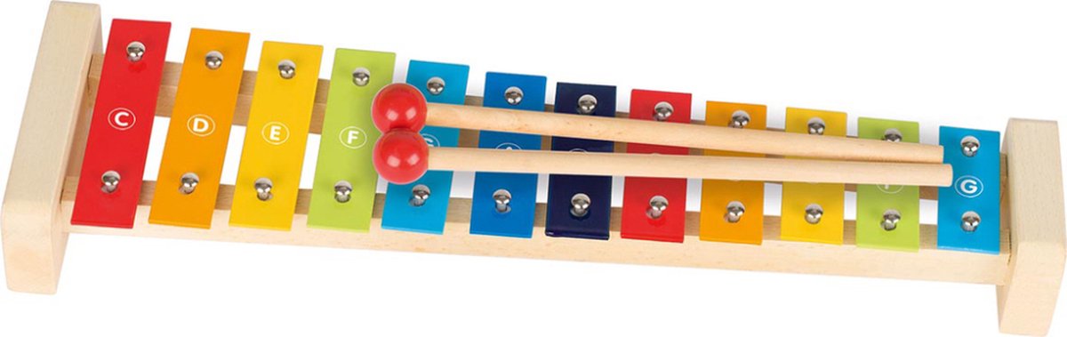 Goki Wooden xylophone med Songbook, 4dlg.