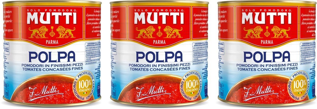 Mutti polpa fineste tomatpulp - 3 x 2,5 kg