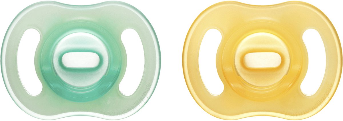 Tommee tippee ultralette stayput natsutter - 0-6 måneder - sæt af 2 - glød i mørket i ét stykke sut