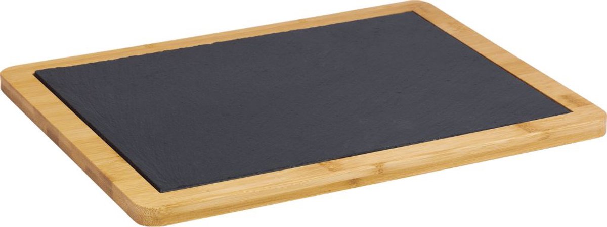 Westmark servierbrett bambus- og naturschieferplatte zum anrichten, rektangulært, flade: 33 x 25 cm, bambusschiefer, tapas + venner, hellbraun antracit, 69442270