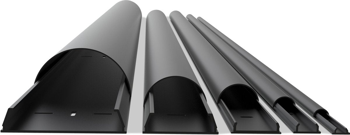 Multibeslag - aluminium kabelkanal 18x1600mm - universal kabeldæksel - farve sort