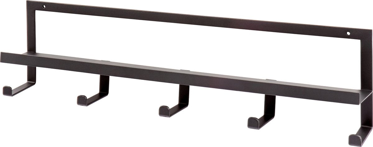 Woood quinn kapstok 5 haken - metaal - zwart - 13x50x6,5