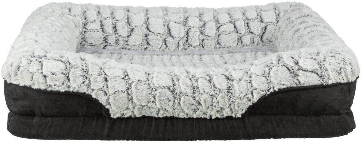 Trixie - vital hundeseng lino - kantet - sort grå - 70x55 cm