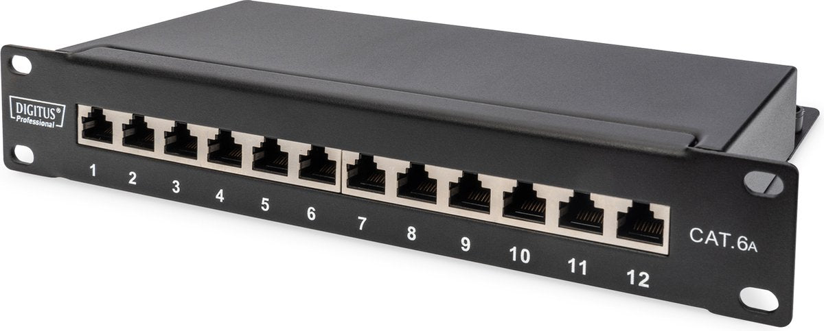 Digitus dn-91612s-ea 12 porte netværk patch panel 254 mm (10) kat 6a 1 han udstyret