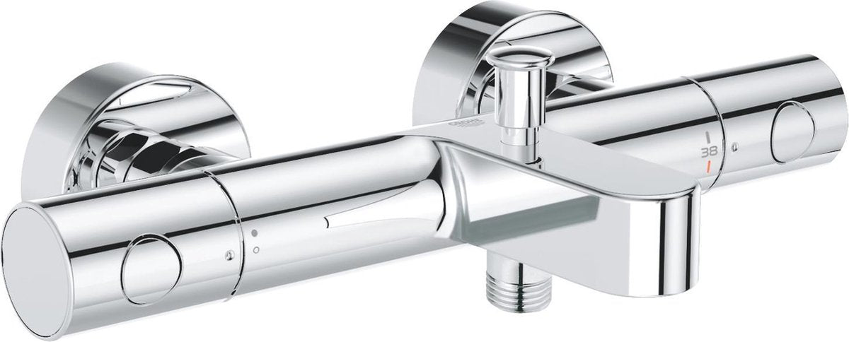 Grohe Grohtherm 800 kosmopolitisk termostatisk badehane - 15 cm - vandbesparende - med omskifter - inklusive koblinger - krom