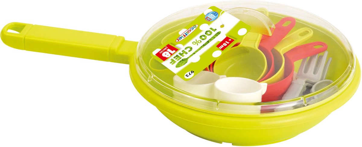 Ecoffier pande med spisebordssæt - 18 stk - 32 cm