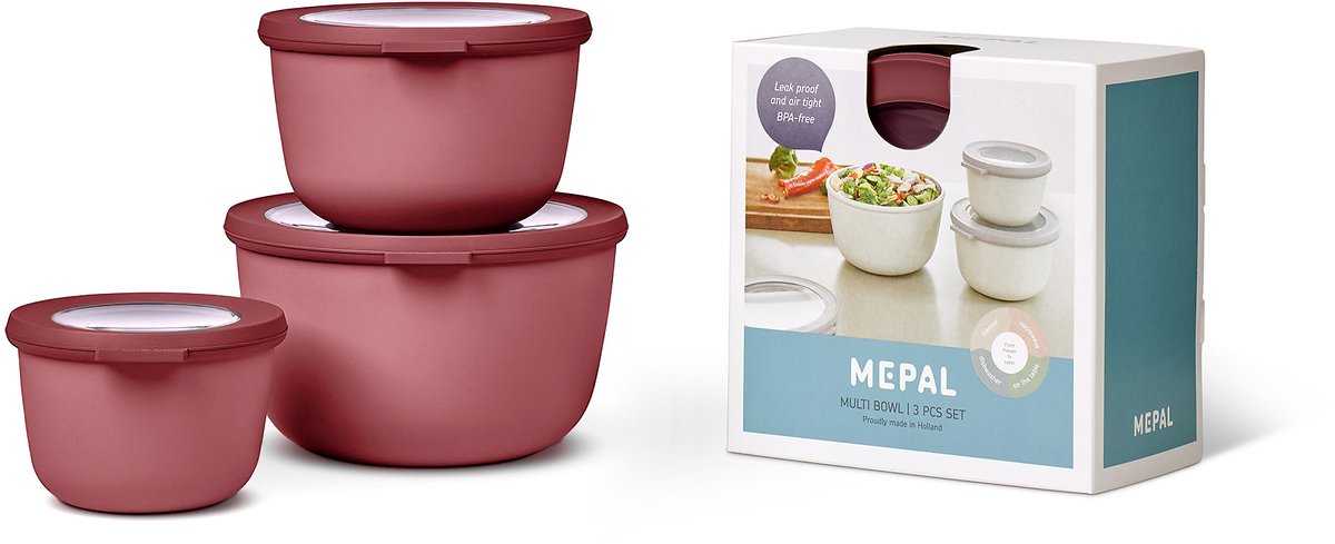 Mepal - multikom cirqula vershouddoos set - 500 + 1000 + 2000 ml - rond - vivid mauve