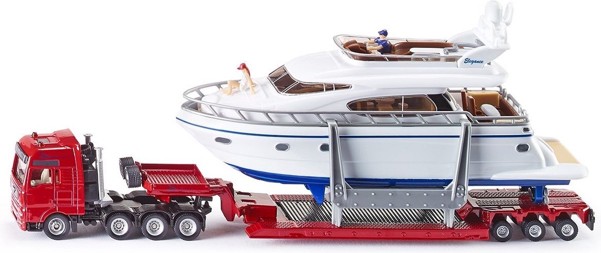 Siku 1849, tung transport med yacht, målestok 1:87, metal plast