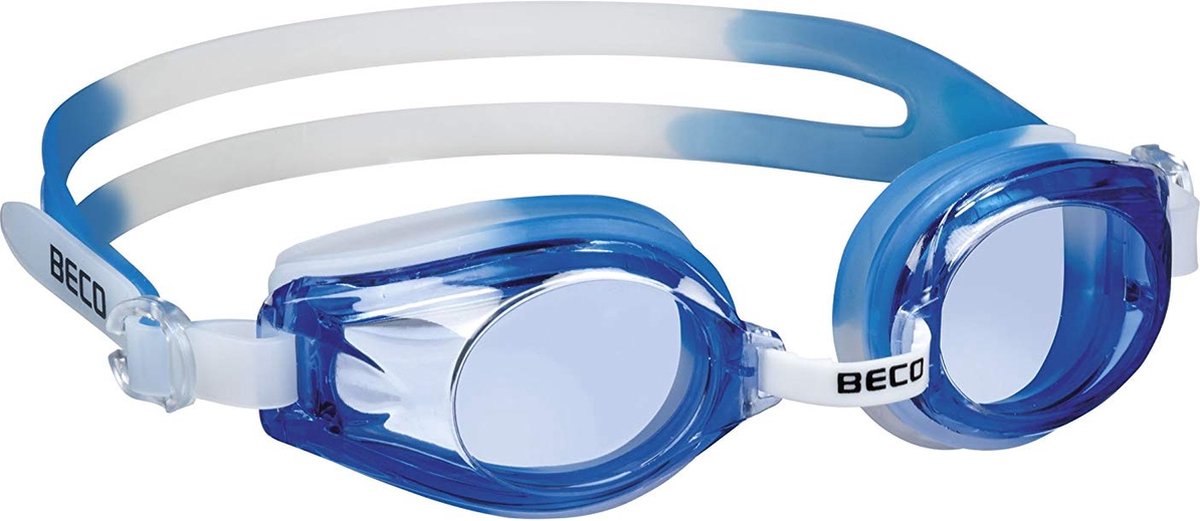 Beco svømmebriller rimini - polycarbonat - junior - blå hvid - one-size