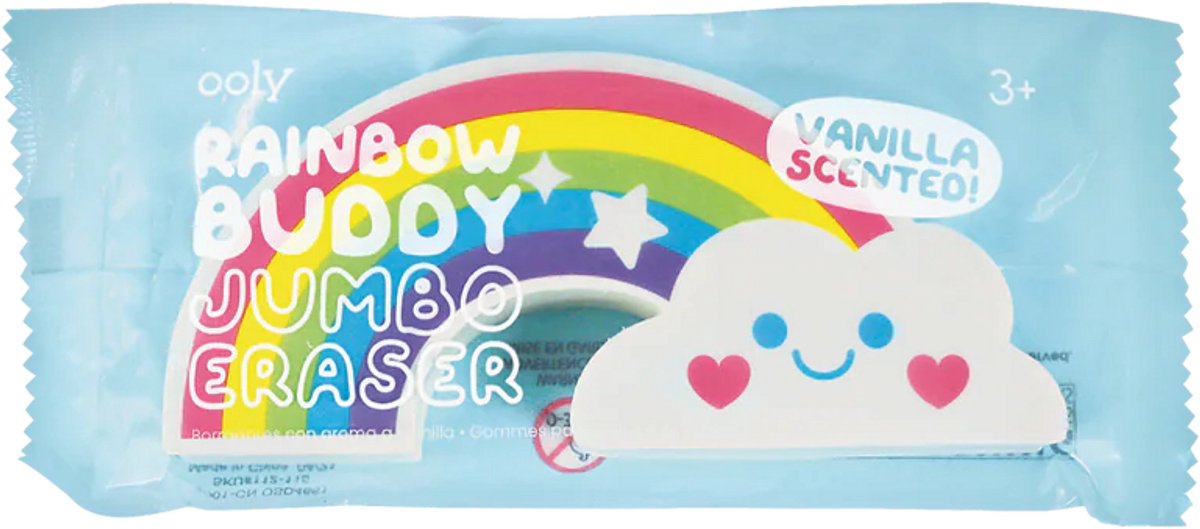 Ooly - rainbow buddy - stort duftende viskelæder - regnbue viskelæder med vanilje duft