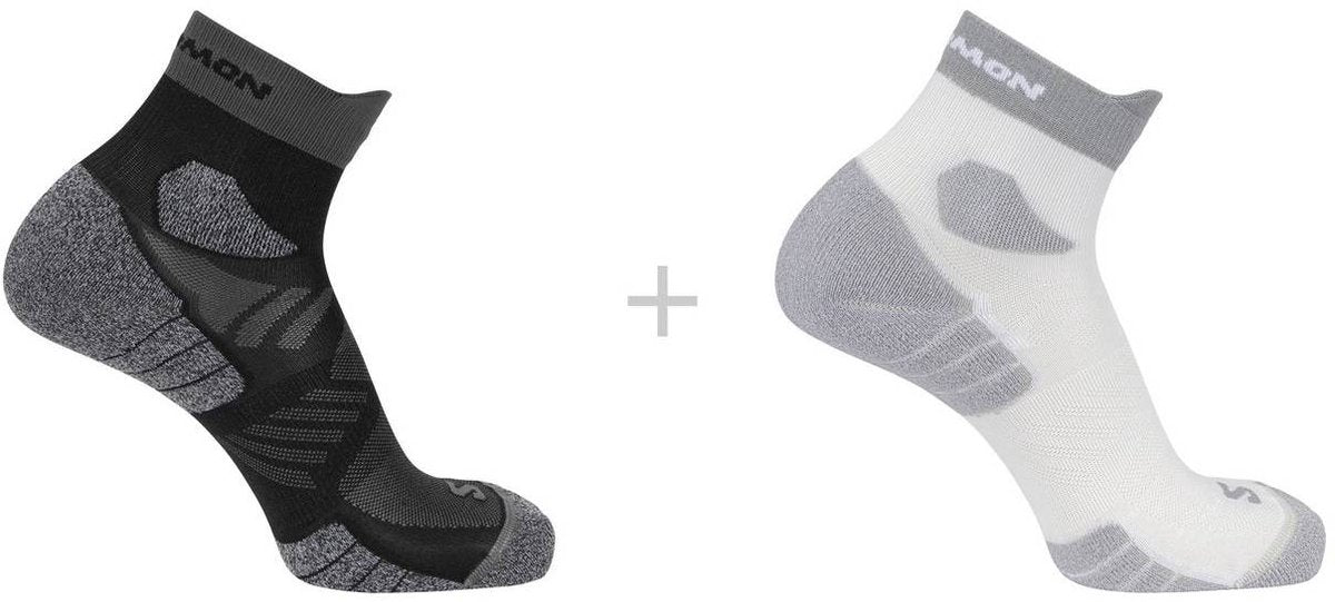 Salomon - aero ankelstrømper | 2-pak | ankelstrømper | str m 39-41 - sort og hvid