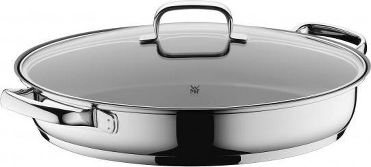 WMF fiskegryde - 38 x 26 cm - rustfrit stål - glaslåg - induktion - velegnet til store portioner