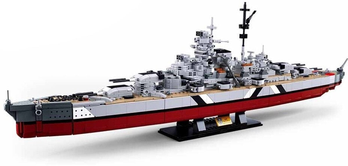 Sluban modelbricks kms bismarck 2-i-1 krigsskibsbyggelegetøj – byggelegetøjsmodelbyggesæt – byggekasse med 1849 byggeklodser – m38-b1102