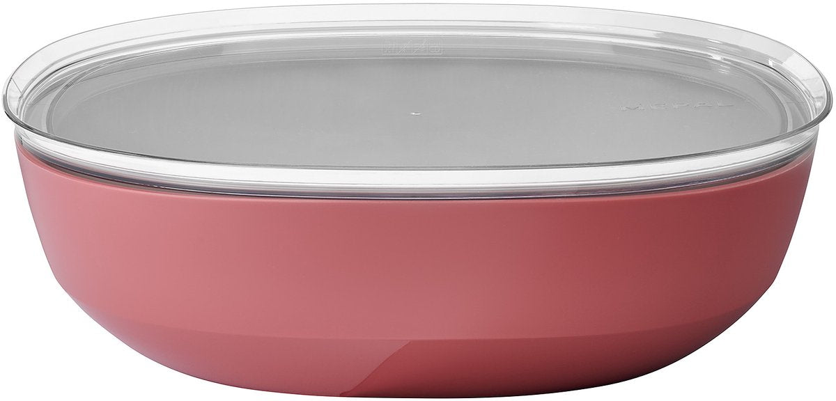 Mepal serveerschaal met deksel silueta - 4000 ml - saladeschaal - vivid mauve