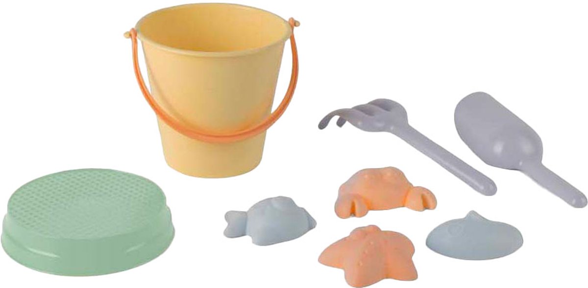 Dantoy pastel legetøjsspandsæt 8-delt sandkassestrand.