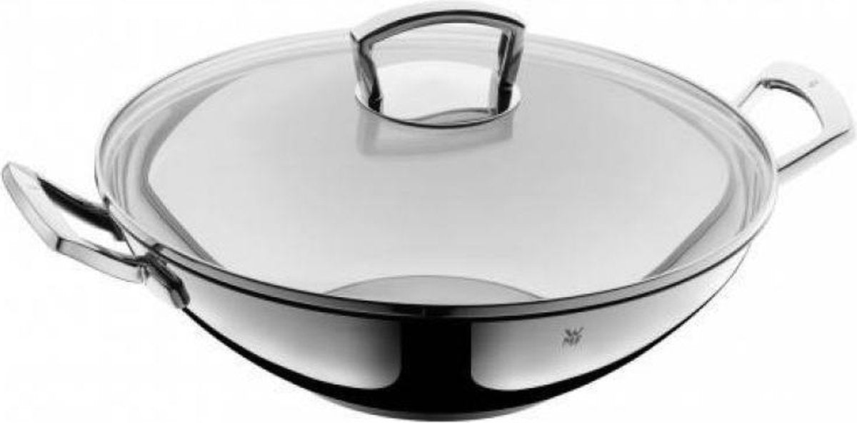 WMF wokpande - ø 36 cm - rustfrit stål - med låg - induktion - velegnet til store portioner