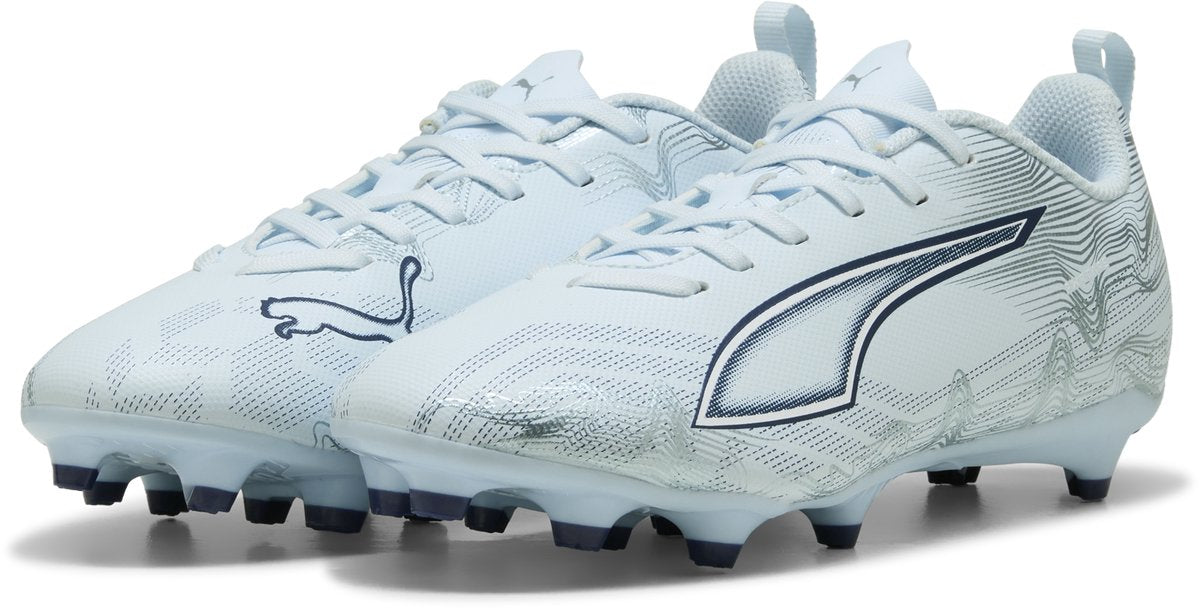 Puma ultra 6 play fg ag jr unisex sportssko - isnende blå- hvid-blå juvel