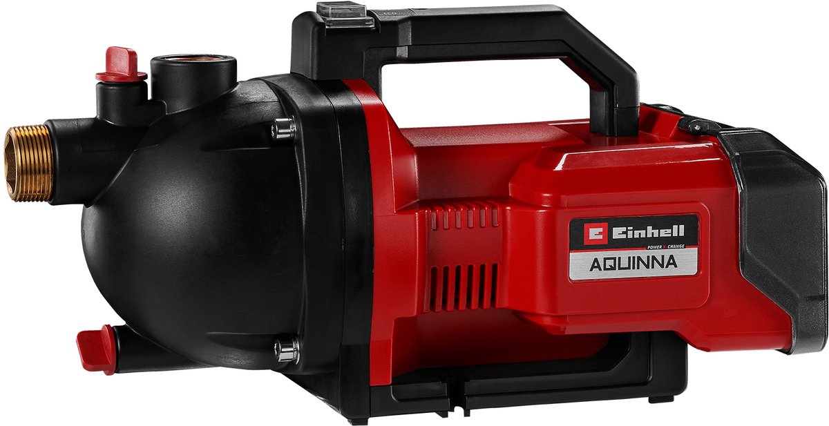 Einhell batteri havepumpe aquinna li solo - power x-change - 36v li-ion - 2,6 bar - 3000 l h - 2-trins øko-afbryder - vandpåfyldning og afløbsskrue - termisk beskyttelse - ekskl. batteri og oplader