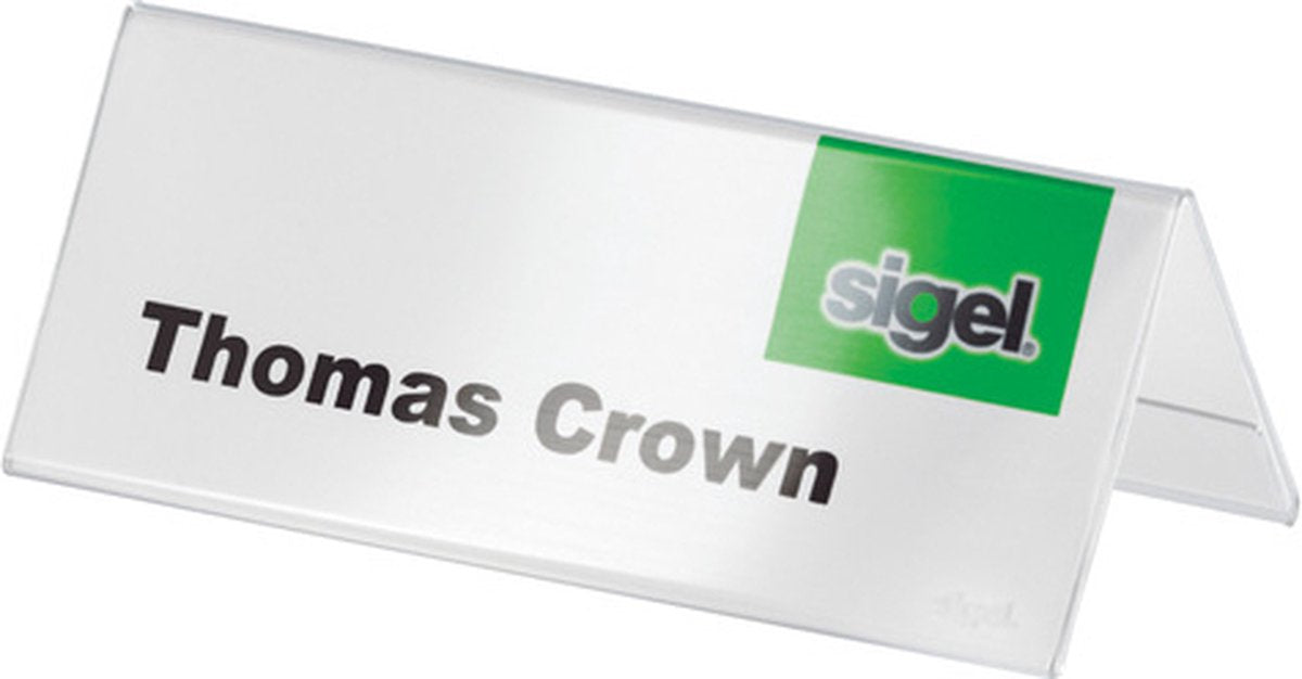 Sigel - bordstativ - 100x60mm - krystalklar - tagform - 10 stk - si-ta136