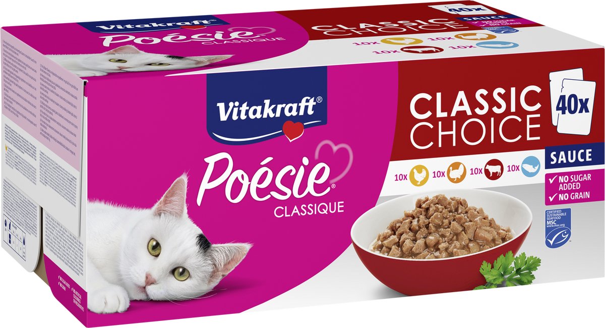 Vitakraft - big pack poesi classique msc, 40 stk x 85gr.