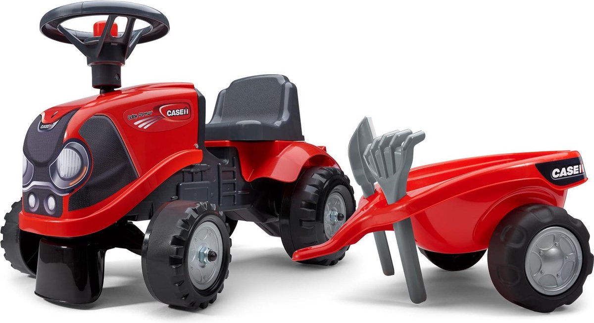 Falk babytaske ih ride-on - drenge - rød - traktor
