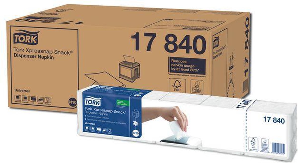 Tork servietter Express snapsnack til dispenser, 1-lags, 1125 pr. bundt