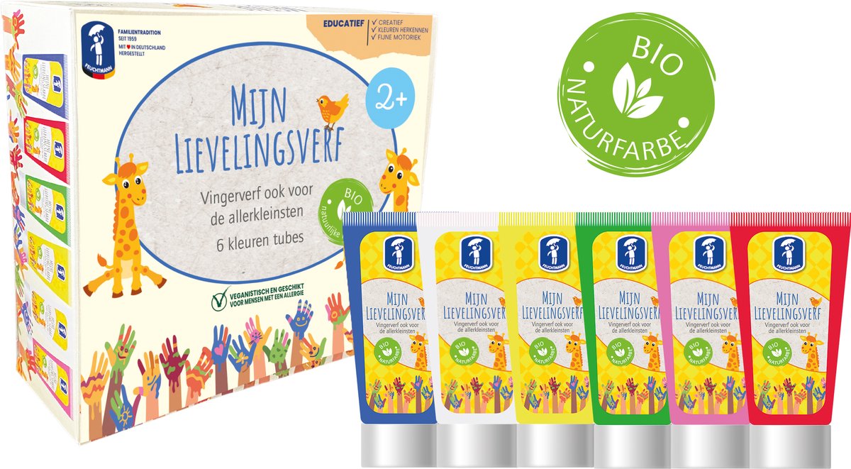 Feuchtmann min yndlingsmaling, fingermaling 6 x 75 g