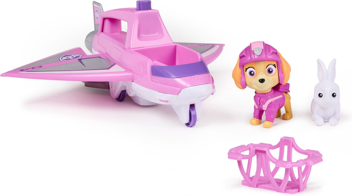 Potepatrulje - luftredning - skye figur og helteklo jetfly med foldeklo, redningskurv og kanin