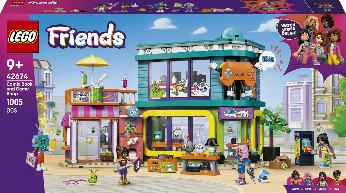Lego friends tegneserie- og spilbutik byggesæt til legetøjsbutik til børn - 42674