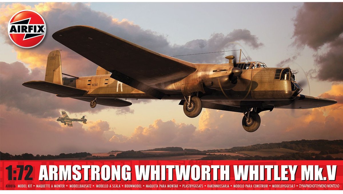 Airfix modelbouwpakket vliegtuigen - 08016 armstrong whitworth whitley mk. v - propeller vliegtuig plastic - 1:72 - modelbouw