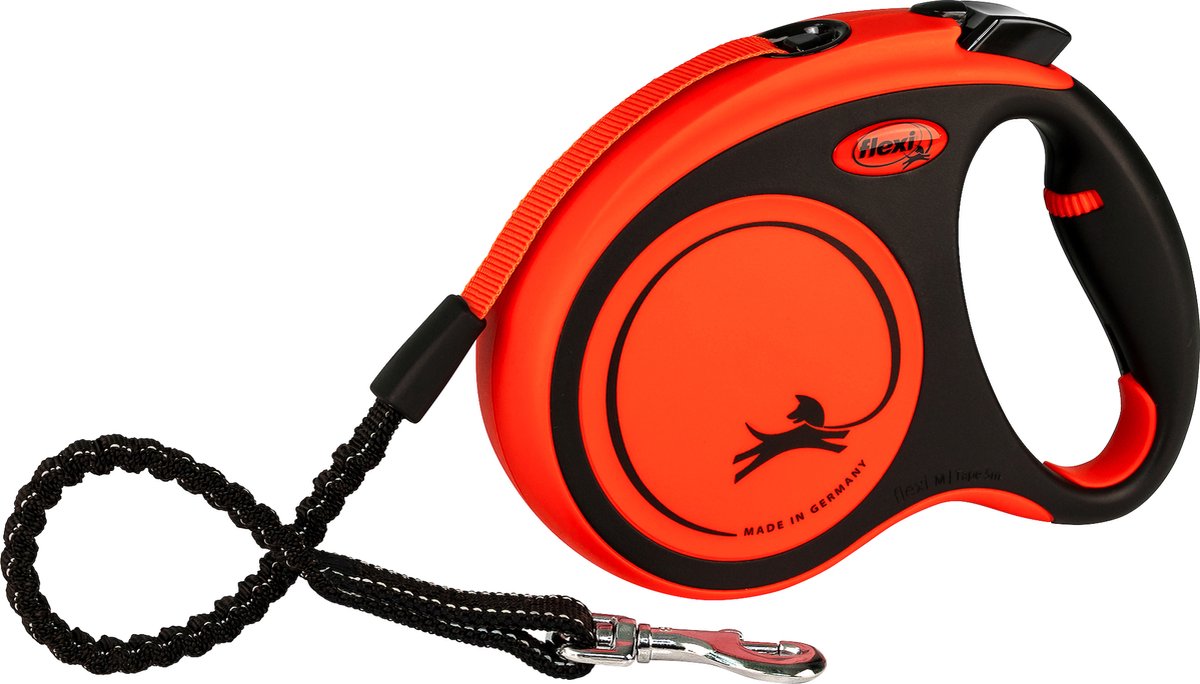 Flexi xtreme - udtrækkelig hundesnor - tape - m - 5 m - orange - medium aktive hunde