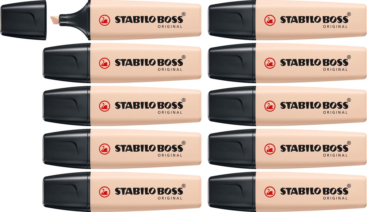 Stabilo boss original - highlighter - beige - æske med 10 stk