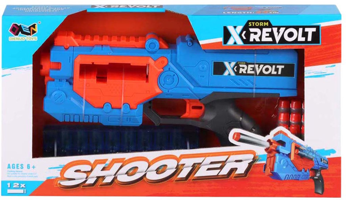 Lobbes legetøj fx shooter x revolt - med 12 bløde pile