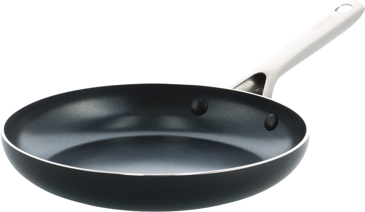 Kochstar nat keramisk stegepande - 24cm - pfas-fri - induktionsgryde - induktionspande - tåler opvaskemaskine - tåler ovn op til 200° C - keramisk non-stick belægning - rustfrit stål håndtag - rustfri stål kant - sort