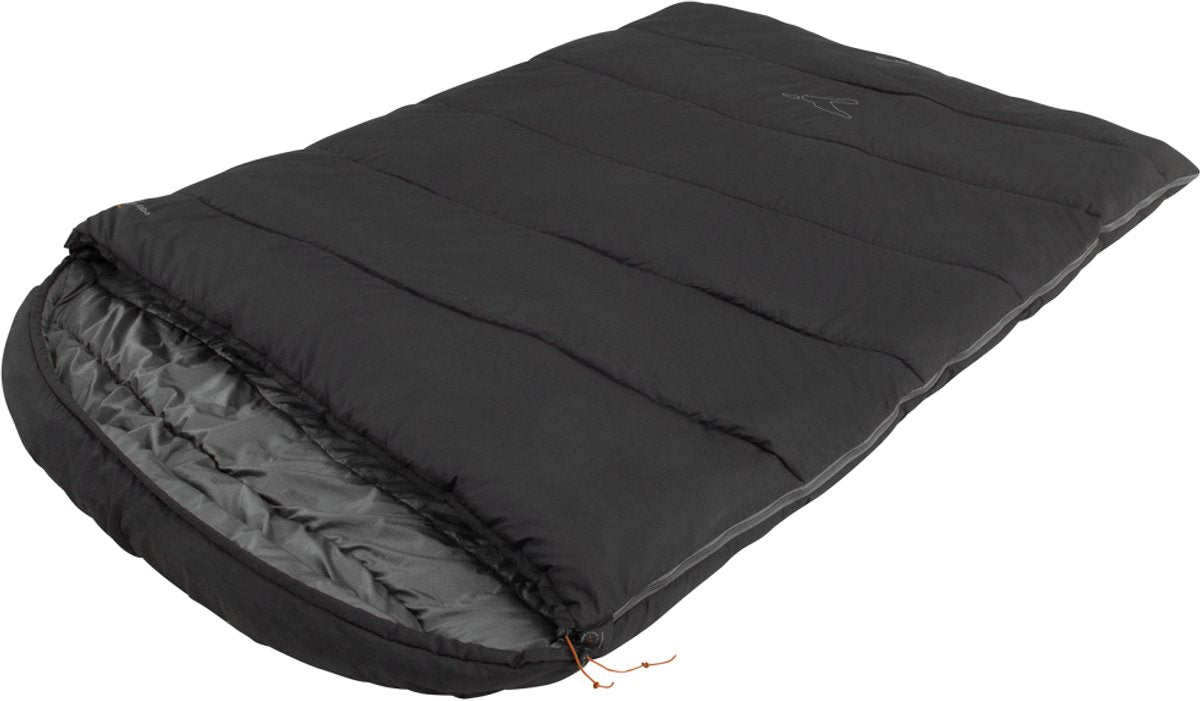 Easy camp easycamp ravn firkantet dobbelt 5°c sovepose sort almindelig dobbelt lynlås