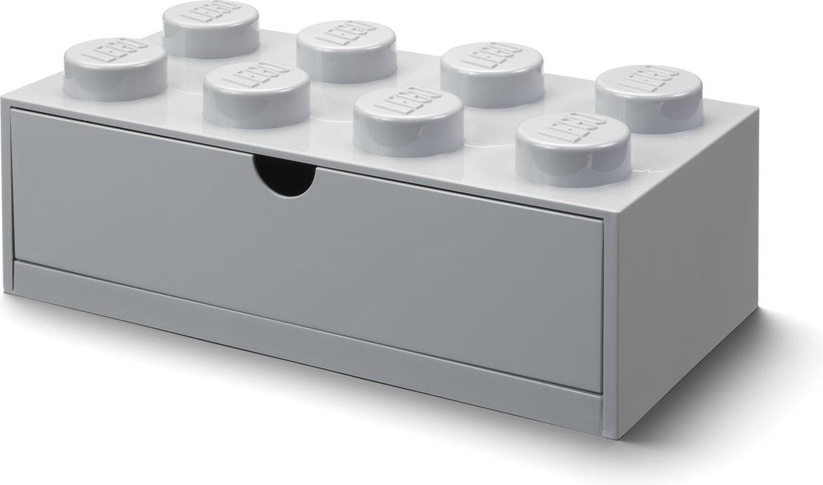 Lego skrivebordsskuffeklods 8, grå -