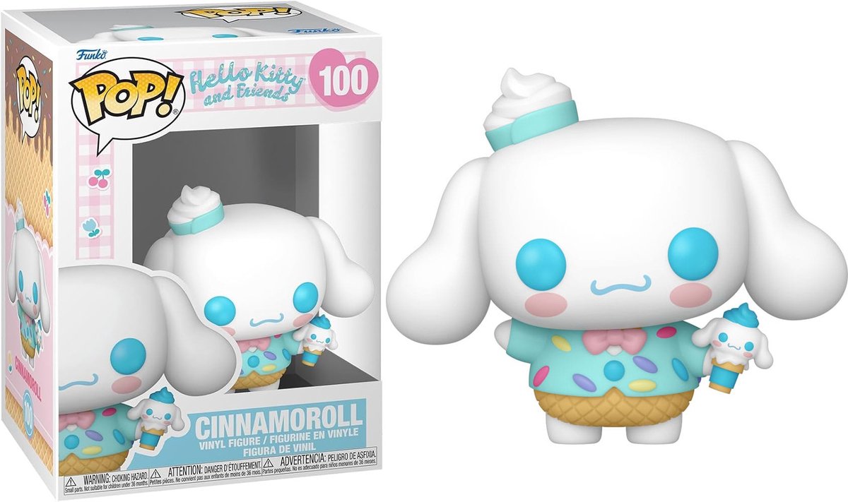 Funko hello kitty hello kitty og venner - cinnamaroll (is) vinyl figur 100 pop! flerfarvet unisex
