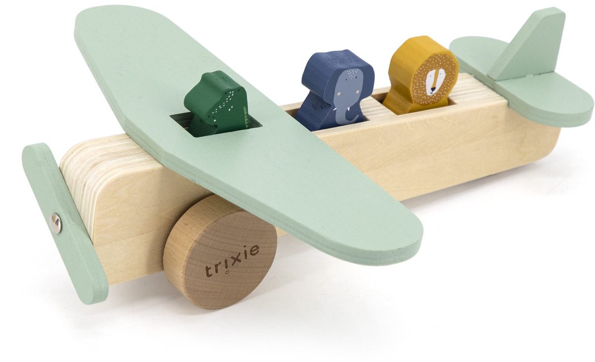 Trixie dyreplan i træ - 100% FSC-certificeret træ - pædagogisk legetøj - 18+m