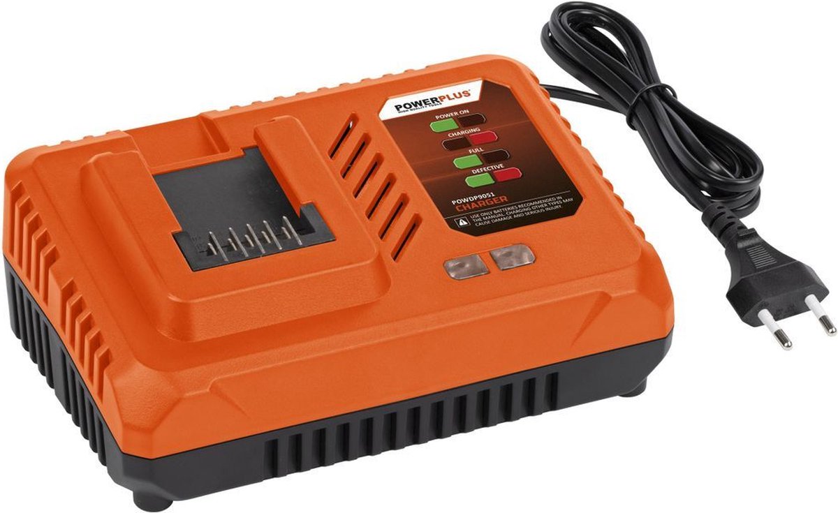 Powerplus dual power batterioplader powdp9051 - 4.0a - til 20v 2x20v batterier - batteriplatform