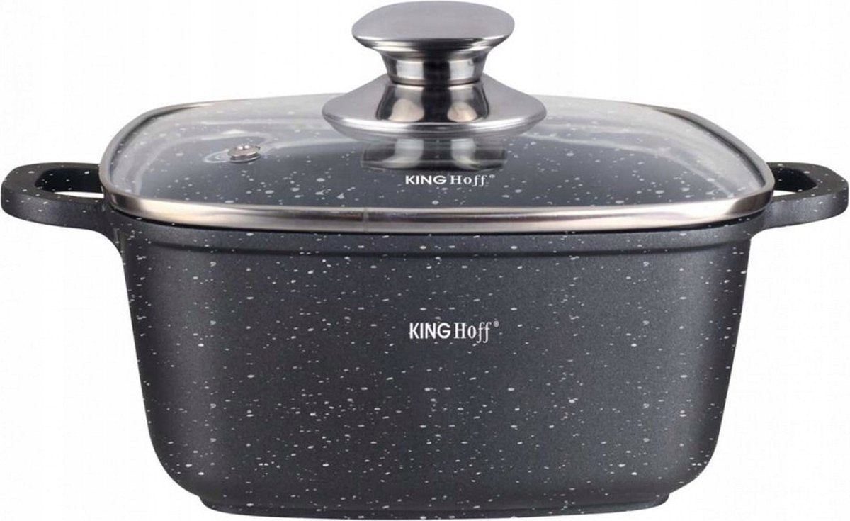 Kinghoff 1602 - firkantet stegepande - 22 cm - 3,7 liter