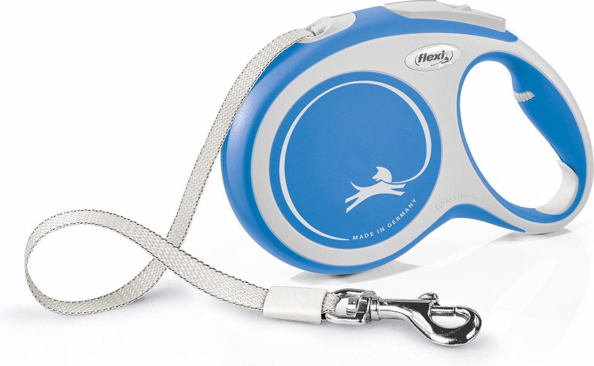 Flexi new comfort - udtrækkelig snor hundesnor tape - blå - l - 8 m - store og aktive hunde