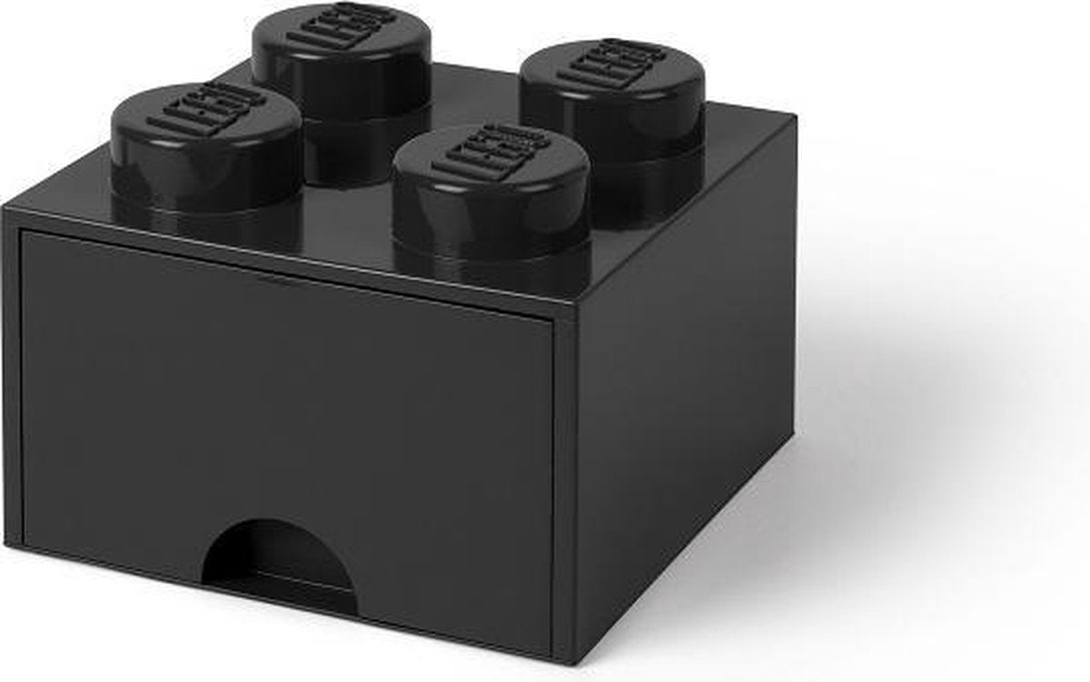 Lego - opbevaringsboks skrivebordsskuffeklods 4 - plastik - sort