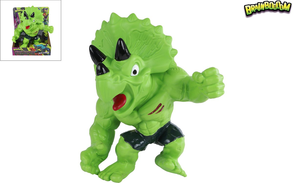 Brainboooom van manen dinosaur legetøj stretch monster predator grøn 22cm.