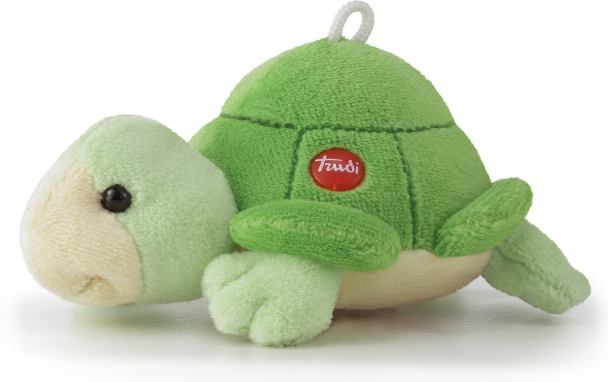 Trudi - sød samling krammeskildpadde 11 cm - håndlavet i Italien - blødt plys - krammetøj til drenge og piger - grøn - 8x6x11 cm str. xxs