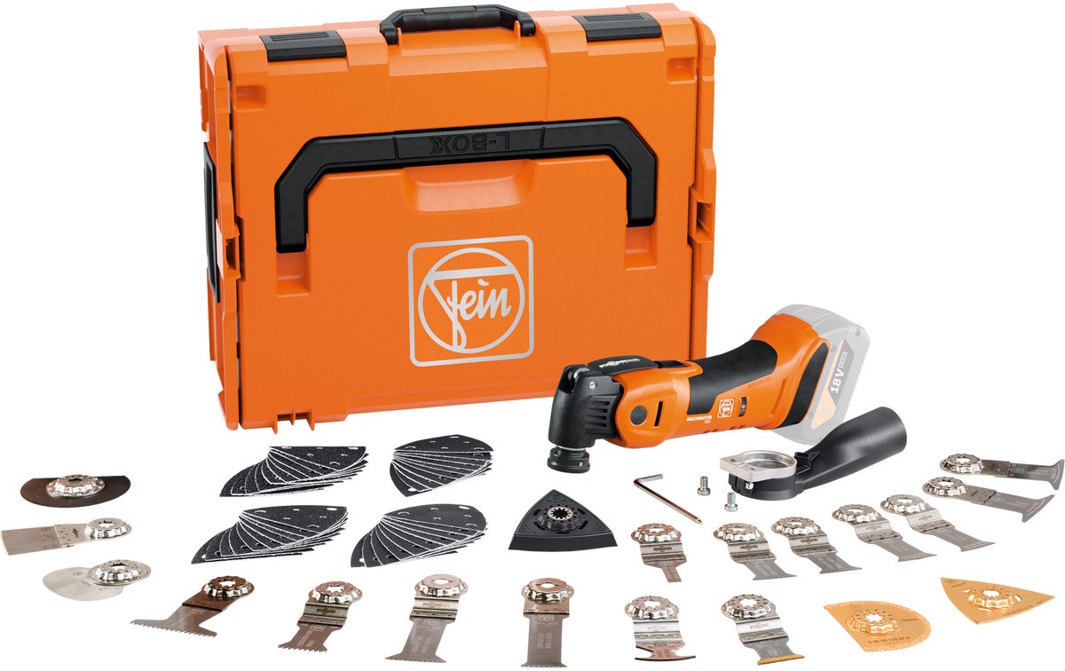 Fein multimaster amm 700 max topbatteri multiværktøj + tilbehør 18v ampshare basiskrop i l-boxx - 71293663000