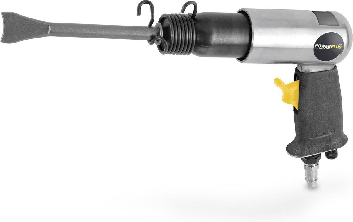 Powerplus pneumatisk mejsel powair0019 - hakke- og nedrivningsarbejde, 216l min, 3500bpm, 6,3 bar, 4 år, 5 tilbehør, opbevaringskasse