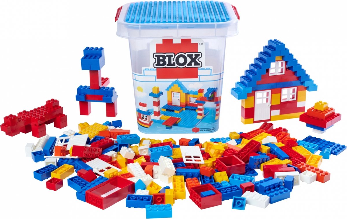 Androni blox byggeklodser - 250 styk | by | klassiske byggeklodser | kombinere med Lego byggeklodser | veje | by | velegnet til lego byggeplade | velegnet til lego