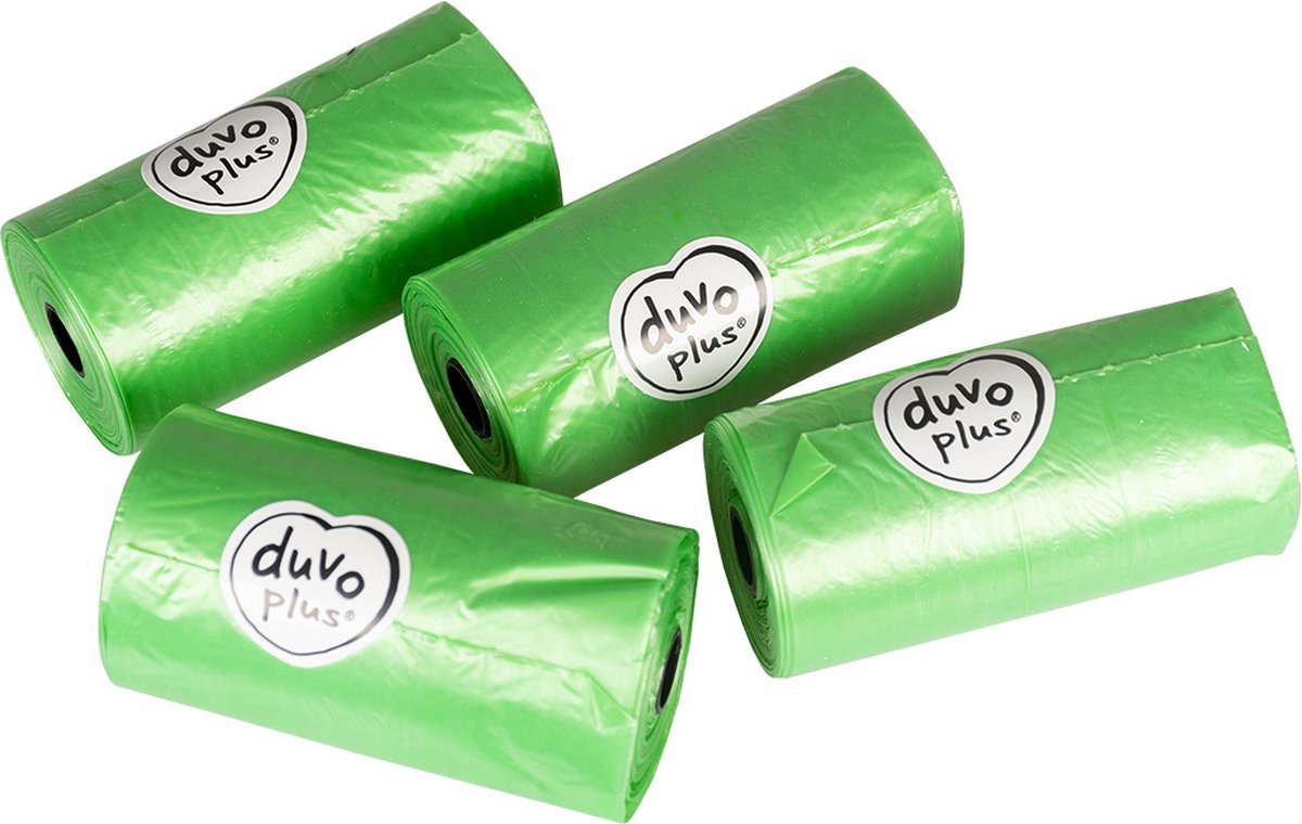 Duvo plus - poep bag - hund - poop poser øko biologisk nedbrydelig komfort pakke 300 stk - 23x33,3 cm grøn - 300 stk